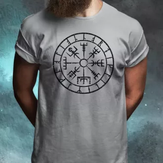 Vegvísir fekete férfi póló
