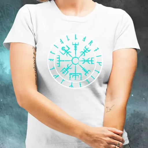 Vegvísir türkiz női póló