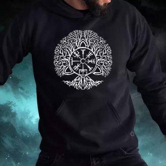 Vegvísir Yggdrasil férfi pulóver