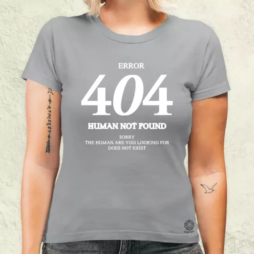 Human not found fehér női póló