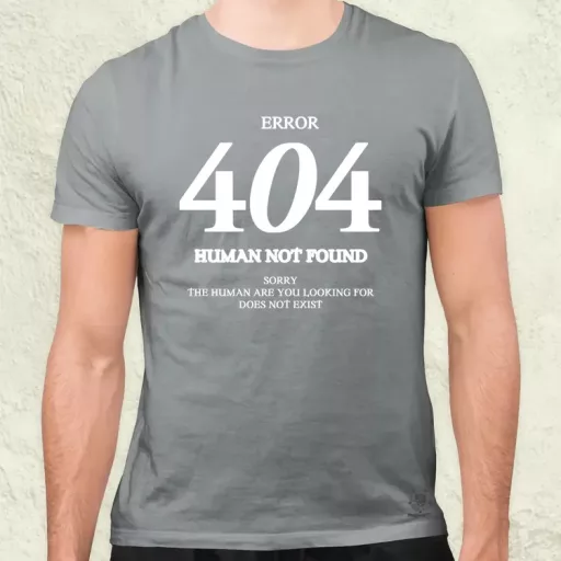 Human not found fehér férfi póló