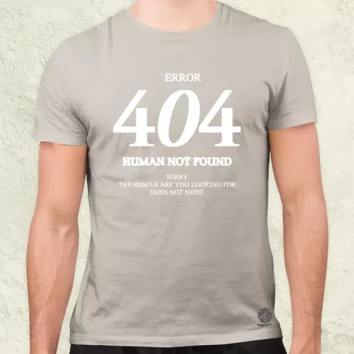 Human not found fehér férfi póló