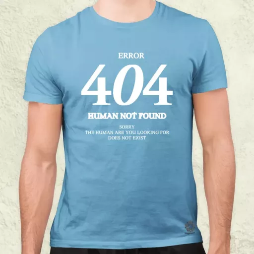 Human not found fehér férfi póló