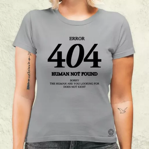 Human not found fekete női póló
