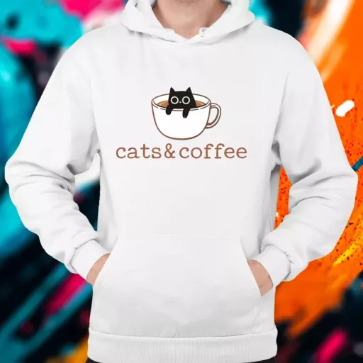 Cats and Coffee férfi pulóver