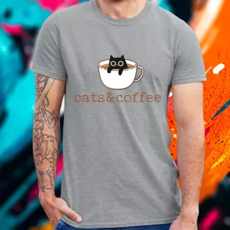 Cats and Coffee férfi póló