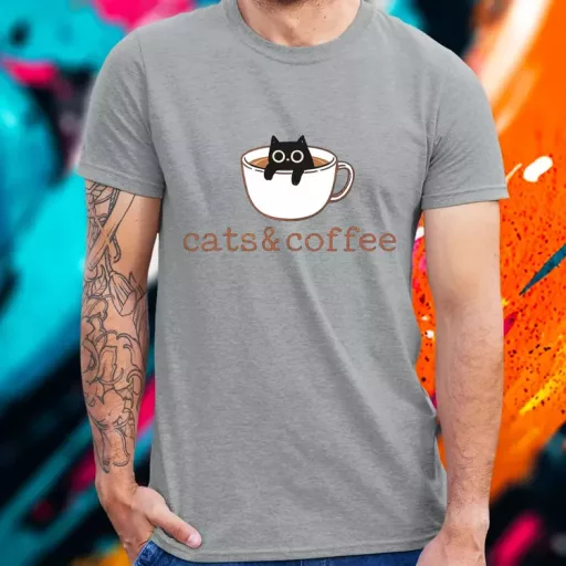 Cats and Coffee férfi póló