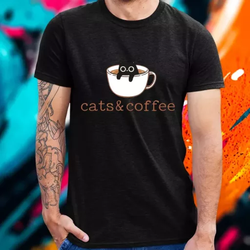 Cats and Coffee férfi póló
