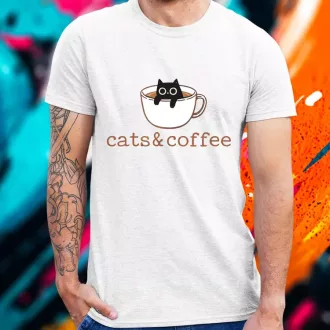Cats and Coffee férfi póló