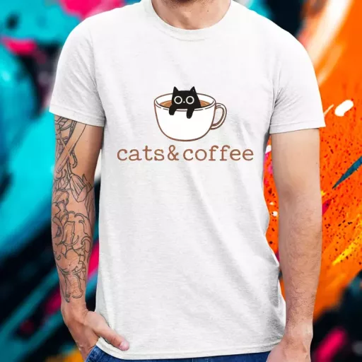 Cats and Coffee férfi póló