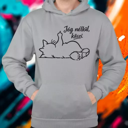 Jég nélkül, köszi fekete férfi pulóver