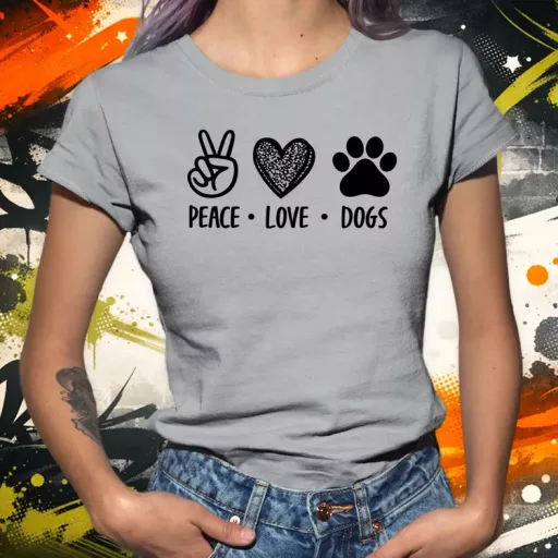 Peace Love Dogs női póló