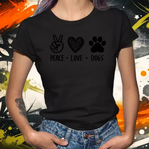 Peace Love Dogs női póló