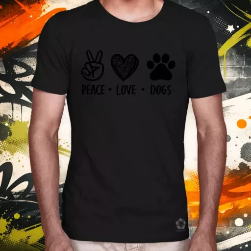 Peace Love Dogs férfi póló