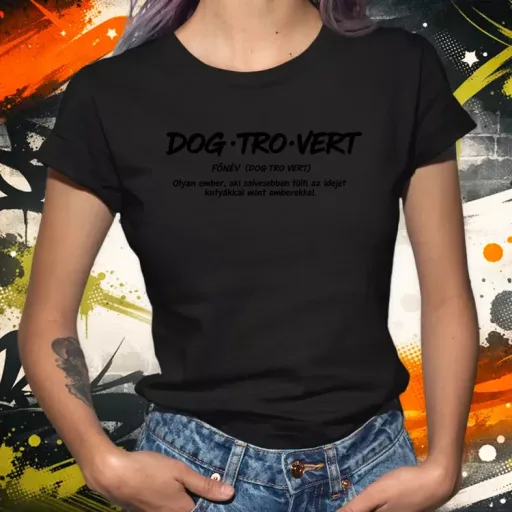 Dogtrovert fekete női póló