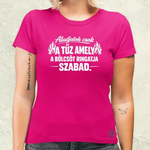 Aludjatok csak fehér női póló