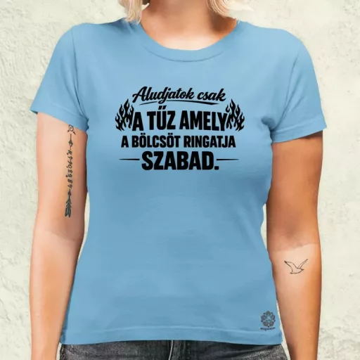 Aludjatok csak fekete női póló