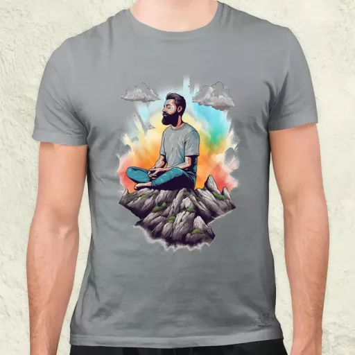Hegyen meditálás v7 férfi póló