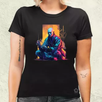 Cyberpunk retrofuturista szerzetes női póló