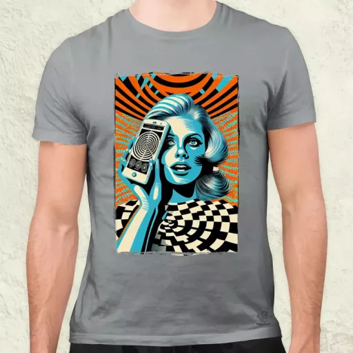 Vintage szürreális digitális technológia v1 férfi póló