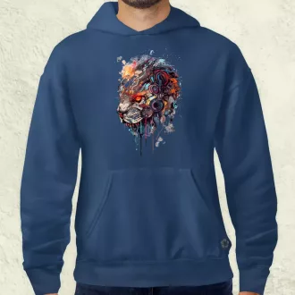 Oroszlán mecha fej v1 férfi pulóver