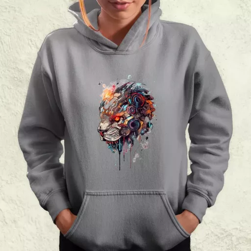 Oroszlán mecha fej v1 női pulóver