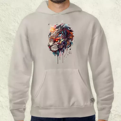 Oroszlán mecha fej v1 férfi pulóver