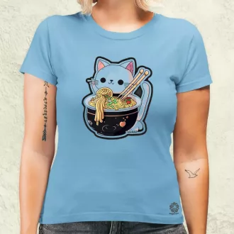 Kawaii rámen cica v3 női póló