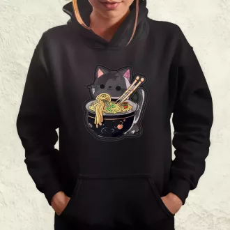 Kawaii rámen cica v3 női pulóver
