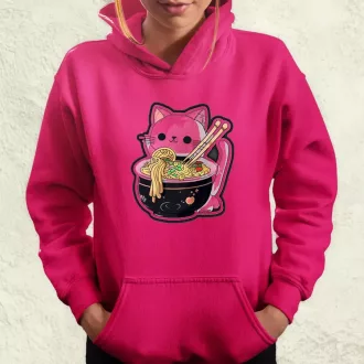 Kawaii rámen cica v3 női pulóver