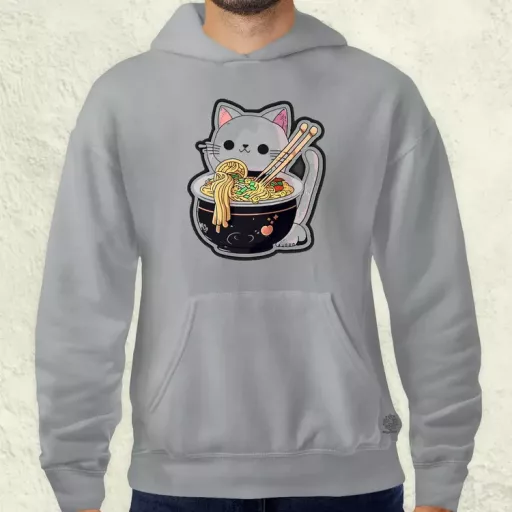 Kawaii rámen cica v3 férfi pulóver