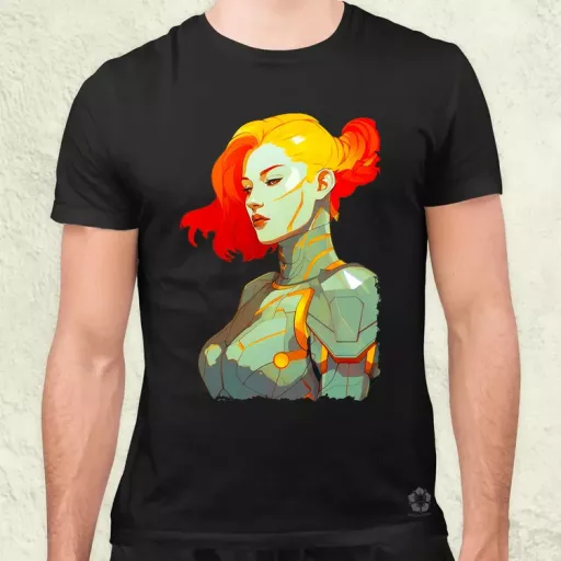 Pop art cyberpunk portré v11 férfi póló