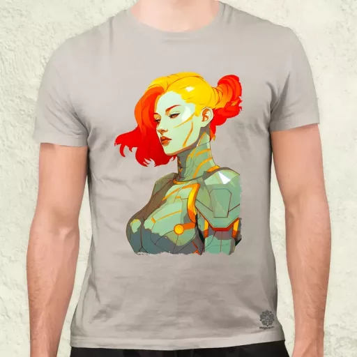 Pop art cyberpunk portré v11 férfi póló