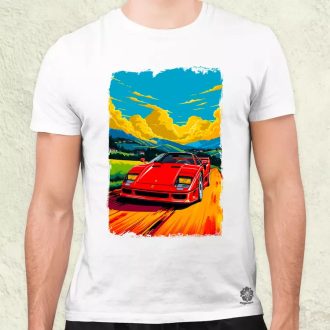 Ferrari F40 retró utazás v1 férfi póló