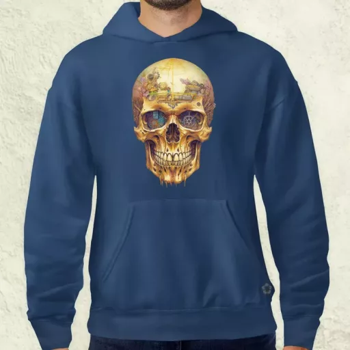Mechanikus koponya v1 férfi pulóver