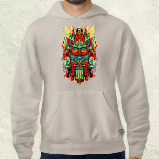 Pszichedelikus totem maszk v3 férfi pulóver