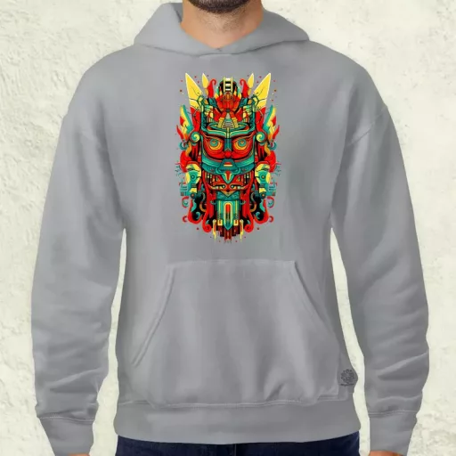 Pszichedelikus totem maszk v3 férfi pulóver