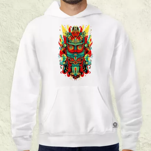 Pszichedelikus totem maszk v3 férfi pulóver