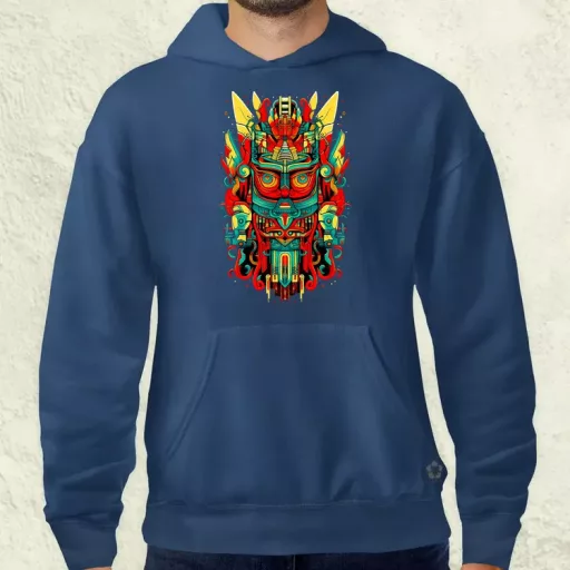 Pszichedelikus totem maszk v3 férfi pulóver