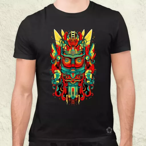 Pszichedelikus totem maszk v3 férfi póló