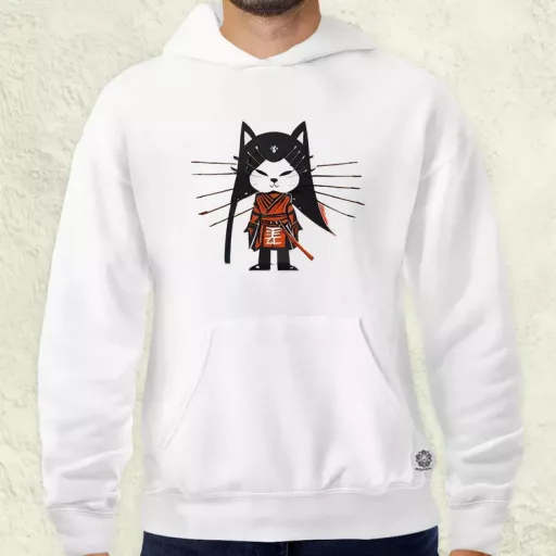 Aranyos Szamuráj kiscica v2 férfi pulóver