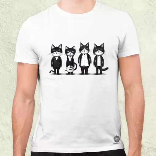 Macska Beatles v1 férfi póló