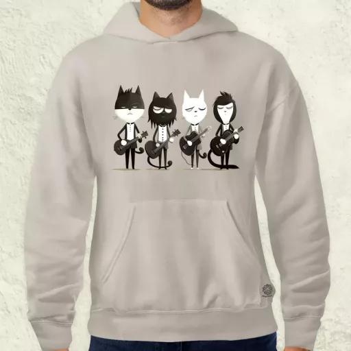 Macska Beatles v2 férfi pulóver