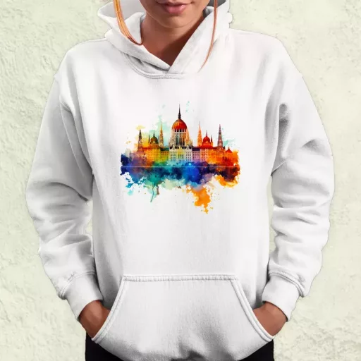 Budapest Országház vízfesték v1 női pulóver