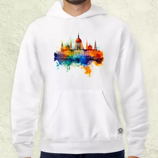 Budapest Országház vízfesték v1 férfi pulóver