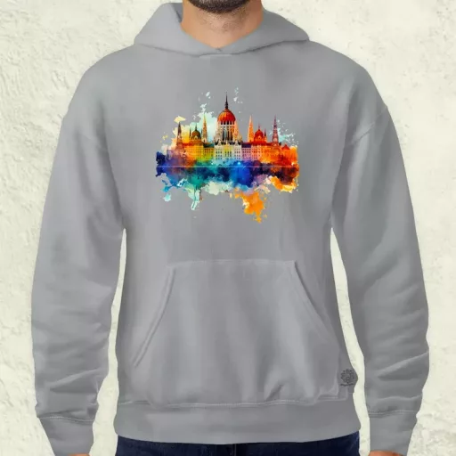 Budapest Országház vízfesték v1 férfi pulóver