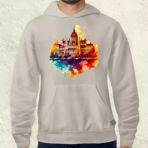 Budapest Országház vízfesték v2 férfi pulóver