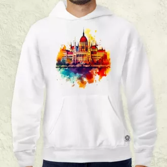 Budapest Országház vízfesték v2 férfi pulóver
