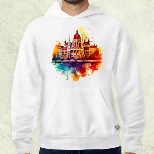 Budapest Országház vízfesték v2 férfi pulóver