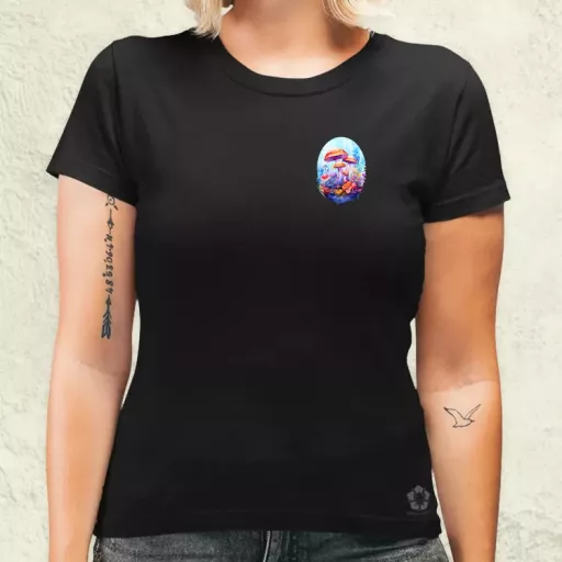 Kawaii varázsgomba zseb női póló